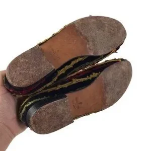 Black velvet Multi colors with quilted lined Handmade in England loafers mens 6 Vintage | Shoes | Black Velvet Multi Colors With Quilted  main image 3